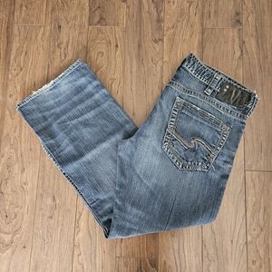 Vintage Silver Jeans Mens 38 Zac Baggy Loose Fit Denim Y2K